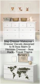 Map Dresser Makeover Dresser Decals Designed To Fit Ikea Malm Or Hemnes Dresser Ikea Hack Ikea Kommode Makeover Hemnes Kommode Ikea Ikea Malm