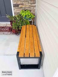 Simple 2x4 Bench Plans Build An Easy Modern Bench Diy Bench Outdoor Outdoor Bench Plans Outdoor Woodworking Projects
