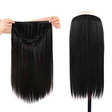 Do you want fuller, longer, thicker hair in just a few minutes? Buy Winsky 16 Half Wig Real Human Hair Extensions Clip In For Women Silky Straight One Piece U Part Short Hair Hairpiece 16inch 1b 120g Natural Black Online In Kuwait B07r7klc7h