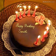 Happy birthday wishes for cute sister in english. Swathi Name Picture Birthday Cake With Photo Happy Birthday Candles Cake Birthday Cake With Candles