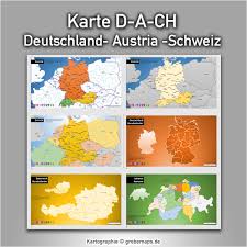 Das land grenzt im westen und nordwesten an deutschland, im norden und nordosten an polen, im südosten an die slowakeiund im süden an österreich. D A Ch Powerpoint Karte Deutschland Austria Schweiz