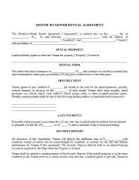 Month To Month Rental Agreement Template Rental Agreement Templates Lease Agreement Being A Landlord