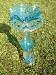 Garden Art Birdbaths Made Out Of Glass Dishes News Gazette Com Glass Garden Art Garden Art Diy Glassware Garden Art