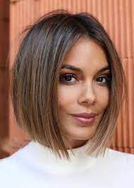 Women S Middle Part Straight Short Bob Hairstyles Natural Looking Synthetic Hair Capless Wigs 12inch Oval Face Haircuts Thick Hair Styles Bob Hairstyles