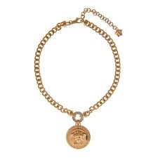 Versace Medusa Medallion Crystal Embellished Necklace Embellished Necklace Sparkly Necklace Versace Jewelry