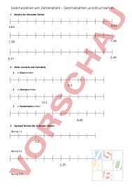 Arbeitsblatt Dezimalzahlen Am Zahlenstrahl Bruche Und Dezimalbruche Mathematik Bruche Dezimalzahlen