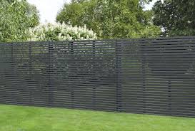 Best prices & free local delivery from awbs. 1 8m X 1 8m Grey Painted Contemporary Slatted Fence Panel Forest Garden