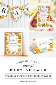 How To Host A Virtual Baby Shower Kit Editable Shower Etsy Baby Shower Kit Virtual Baby Shower Virtual Baby Shower Invitation