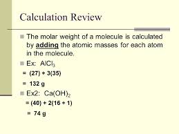 Note how the density has to be looked up (probably elsewhere in the textbook chapter this question came from) in order to solve the problem. Concentration Calculations Molarity Objectives To Calculate The Molecular Weight And Moles Of A Substance To Calculate The Molarity Of A Substance Using Ppt Download