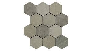 Everstone Durastone Steel Grey Hexagon Textured Mosaic Tile Tile Renovation Mosaic Tiles Mosaic Bathroom Tile