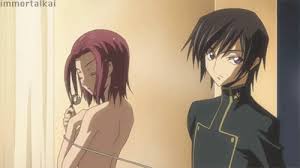 kallen hides in shower code geass gif code geass kallen