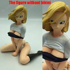 1/6 Dragon Ball Z Android 18 Figure T-shirt Sexy Anime PVC Model Collection  5.5