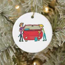 Car Washing Ceramic Ornament Zazzle Com Ceramic Ornaments Custom Holiday Card Car Wash