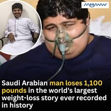 Khalid bin Mohsen Shaari was the heaviest living person in the world in  2013 when he weighed a staggering 1,340 lbs pounds at the age of 22 years.  He was declared the