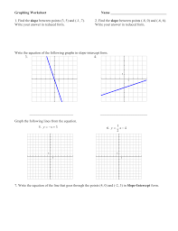The slope of a line is a mathematical measurement of how steep a line drawn on a graph appears, and this value is usually shown as the variable m in an equation in slope intercept form, y=mx+b. Finding Slope From Table Kuta Two Pointseet 6th Grade Graph Answers Pdf Graphing Lines Nilekayakclub