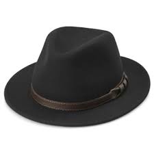 Flavio Black Wool Flat Brim Moda Fedora In Stock Fawler Fedora Black Fedora Hat Hats For Men
