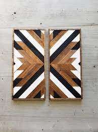 Quin Set Of 2 Wood Art Geometric Wood Art Wood Wall Art Etsy Wood Wall Art Diy Wood Art Reclaimed Wood Art