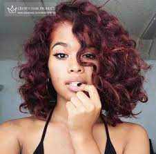 Burgundy Curly Short Bob Love This Hair Inspiration Hair Styles Natural Hair Styles