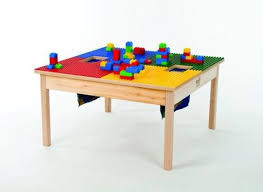 Large Lego Compatible Heavy Duty Wood Block Play Table 32 X32 With Two Storage Bags Preassembled Made In The Usa New Lego Storage Lego Table Block Table
