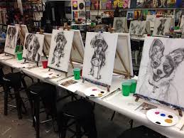 Getting Ready For Paint Your Pet Frisco Tx Painting With A Twist Paint Your Pet Night Painting Canvas Painting