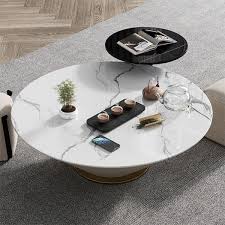 Find stone top coffee table. Stylish Round Tea Bowl Shape Sintered Stone Top Coffee Table Set