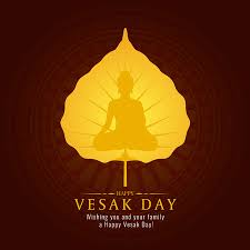 Free wesak day vector download in ai, svg, eps and cdr. Vesak Day Banner Card With Gold Buddha Sign On Gold Bodhi Leaf Vector Design Tasmeemme Com