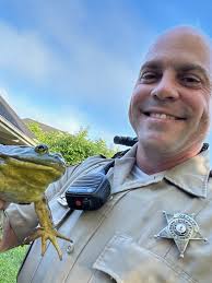 When duty calls… even if it hops! Big thanks to our School Resource  Officer, Officer Wagner, for capturing the rather large visitor at C  building today! This gives new meaning to "other