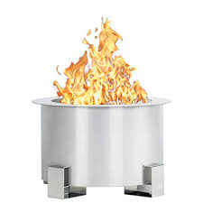 The tiki brand fire pit has a clever airflow system that recycles hot smoke back into the fire chamber. Esright Stove Bonfire Fire Pit 21 5 Inch Stainless Steel Outdoor Smokeless Firepit Wood Burning Firebowl For Backyard Fire In Style Fireplaces Stoves Fire Pits