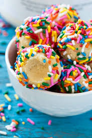 Birthday Cake Protein Shake No Bake Birthday Cake Protein Bites Recipe With Images Protein Desserts Protein Cake Healthy Protein Snacks