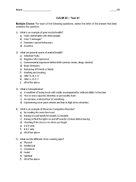 There are three main options: Mental Health Test Questions And Answers