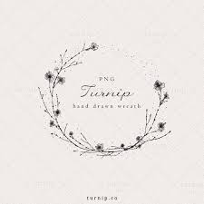 Floral Wreath Clipart Black And White Simple Wreath Clipart Etsy In 2020 Clipart Black And White Wedding Logo Design Clip Art