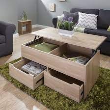Marcello Storage Coffee Table In Oak With Lift Up Top Furniture In Fashion Lift Up Coffee Table Coffee Table With Storage Multifunctional Furniture Small Spaces