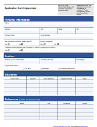 Employment Application Form Templates Poster Template