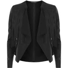 Dorothy Perkins Faux Leather Fringed Jacket 63 Liked On Polyvore Featuring Oute Fringe Leather Jacket Black Vegan Leather Jacket Black Faux Leather Jacket