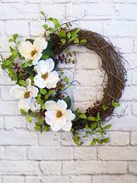 Magnolia Wreath Spring Wreath Wedding Wreath Rustic Magnolia Wreath White Magnolias Wreaths Spring Wreath Magnolia Wreath