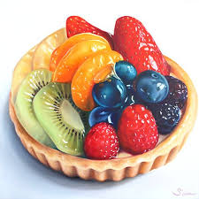 Fruit Tart Iii Sarah E Wain Food Art Painting Food Illustration Art Food Artwork