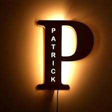 Custom Wooden Engraved Name Wall Light Personalized Night Lights Wall Lights Night Light Light
