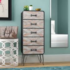 Made from engineered wood, this chest is finished in a neutral laminate for a look that fits into any style. Metal Tall Dressers Chests You Ll Love In 2021 Wayfair