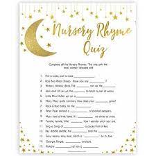 Nursery Rhyme Quiz Little Star Baby Game Simple Baby Shower Boy Baby Shower Themes Baby Shower Fall