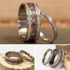 Camo Antler Wedding Rings Camo Wedding Rings Hunting Wedding Rings Small Wedding Rings