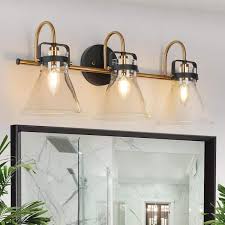 Contemporary 3-Light Black and Gold Vanity Bell Ghana