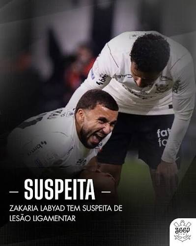 🚨 | O meia Zakaria Labyad, do Corinthians, tem suspeita de les&atilde;o de ligamento cruzado ap&oacute;s sofrer uma tor&ccedil;&atilde;o no joelho esquerdo na partida contra o Athletico-PR, realizada nesta quinta-feira (30), na