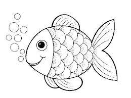 Rainbow fish coloring page template. Easy Kids Easy Cute Fish Coloring Pages Novocom Top