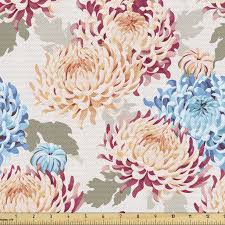 Since there are muted floral prints, you can use them as a focal point for your interior décor. Vintage Floral Fabric By The Yard Japanese Chrysanthemum Flowers And Leaves Romantic Design Upholstery Fabric For Dining Chairs Home Decor Accents 5 Yards Multicolor By Ambesonne Walmart Com Walmart Com