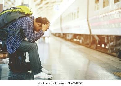 Tourist Backpack Man Arrived Late Station Stock Photo 717458290 | Shutterstock