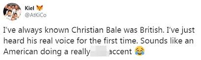 christian bales prominent cockney accent leaves shocked