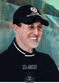 Digital Painting Of F1 Heroes Portrait Photoshop Portrait Michael Schumacher