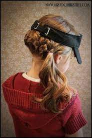 Girly Do Hairstyles By Jenn Visor Hat Hair Idea S Hair Styles Hat Hairstyles Visor Hairstyles