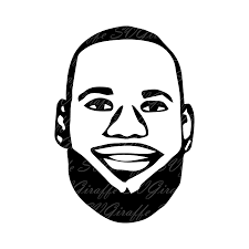 Black And White Vector Face Lebron James Face Svg Dxf Png Pdf Jpg Files Lebron James Etsy In 2020 Lebron James Lebron James Miami Heat Lebron James Lakers