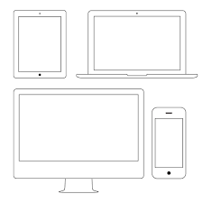Outline Apple Devices Vector Design Template App Design Outline